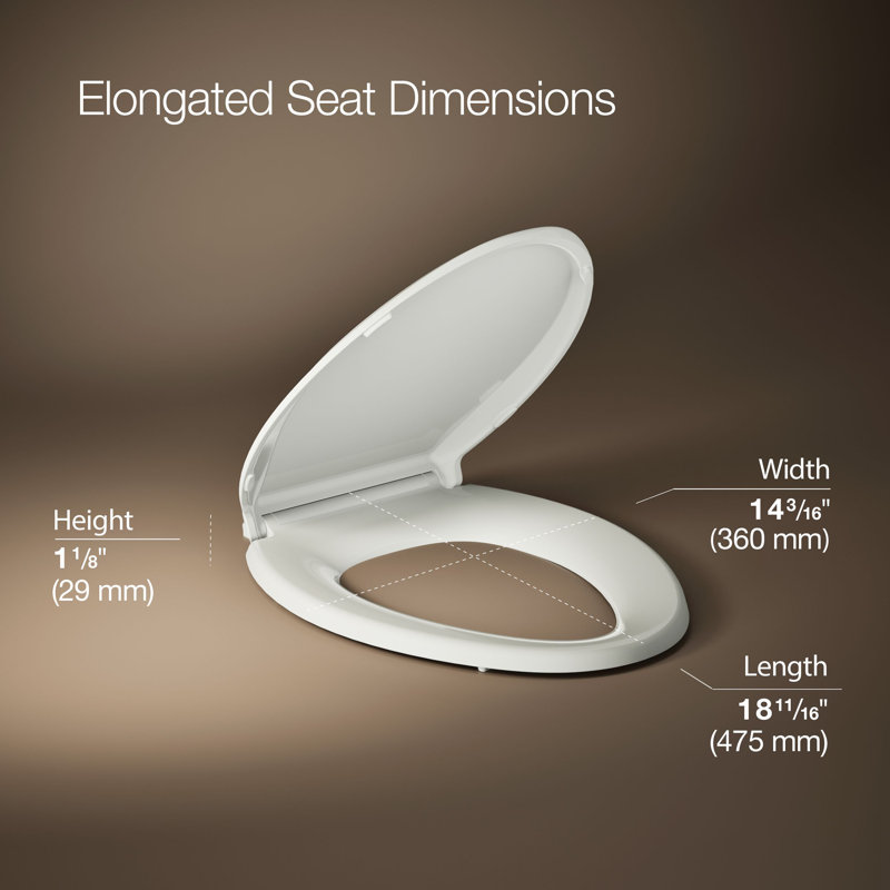 Cachet Quiet-Close with Quick-Attach Hinges and Grip-Tight Elongated Toilet Seat, Dune, Ready Latch