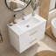 Ensemble de meuble-lavabo mural simple flottant 30 po avec tiroirs à fermeture en douceur et lavabo en céramique intégré, blanc