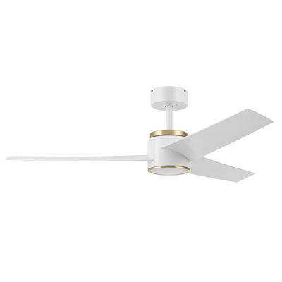 Honeywell Altan 52" White and Brushed Gold Ceiling Fan with Adjustable LED Light