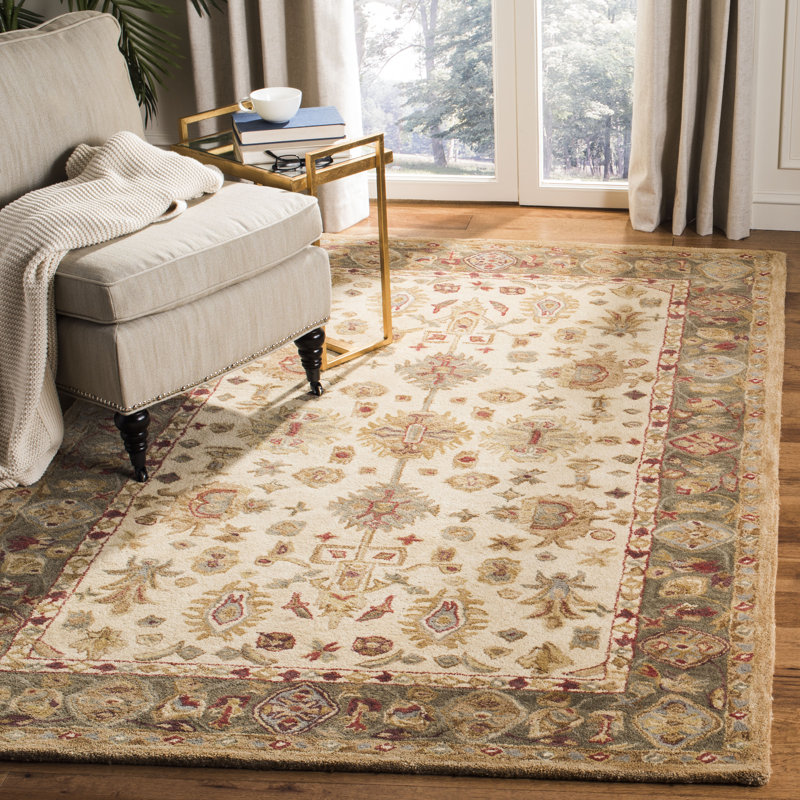 Tapis oriental en laine touffeté à la main Tingley, Rectangle 9 pi x 12 pi