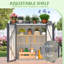 Armoire de rangement extérieure avec tablettes réglables et table de travail imperméable