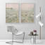 «Serene Meadow Field Pastel Floral Landscape In Hazy Dawn Light Modern Art Wall Decor», reproduction d'art encadrée sur toile, 2 pièces-98109006-98109004