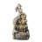 22.25"H 4-Tiered Concrete Mermaid Polyresin Outdoor Fountain With Pump And LED Light (KD)