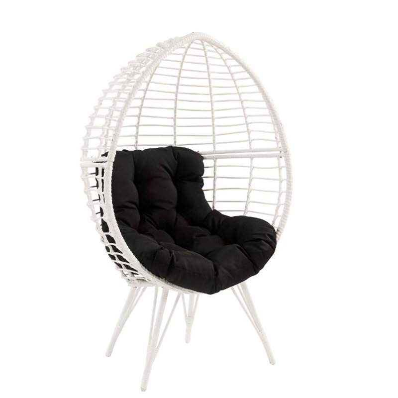 Chaise longue d'extérieur avec coussins Alathia, Polyester double
