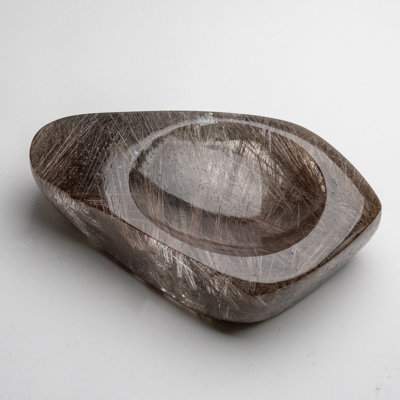 Gem Museum Quality Silver Rutilated Quartz Bowl from Brazil (7.5 lbs)