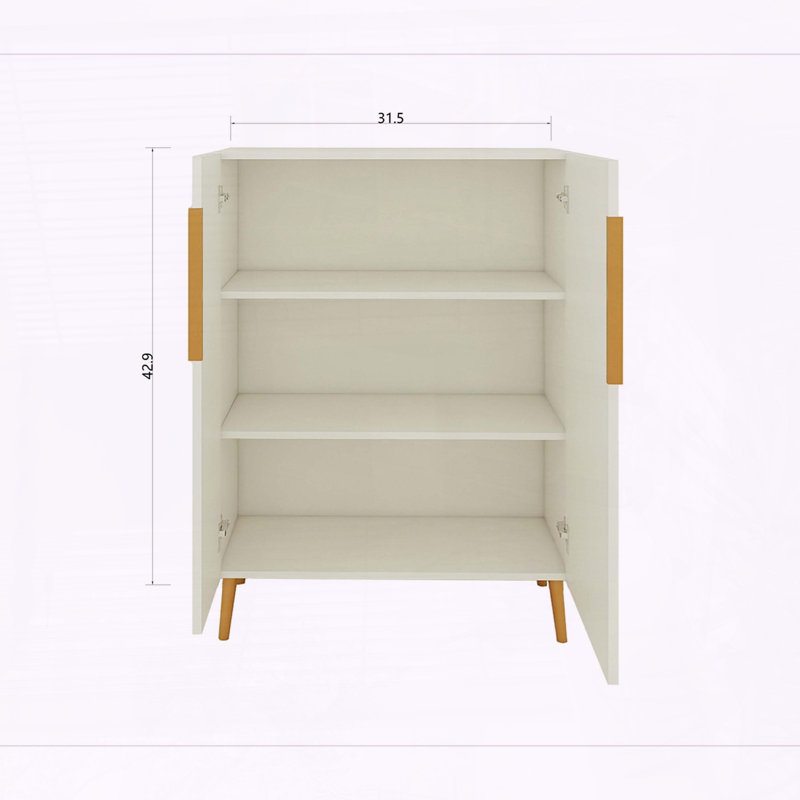 Modern White Sideboard with Gold Handles