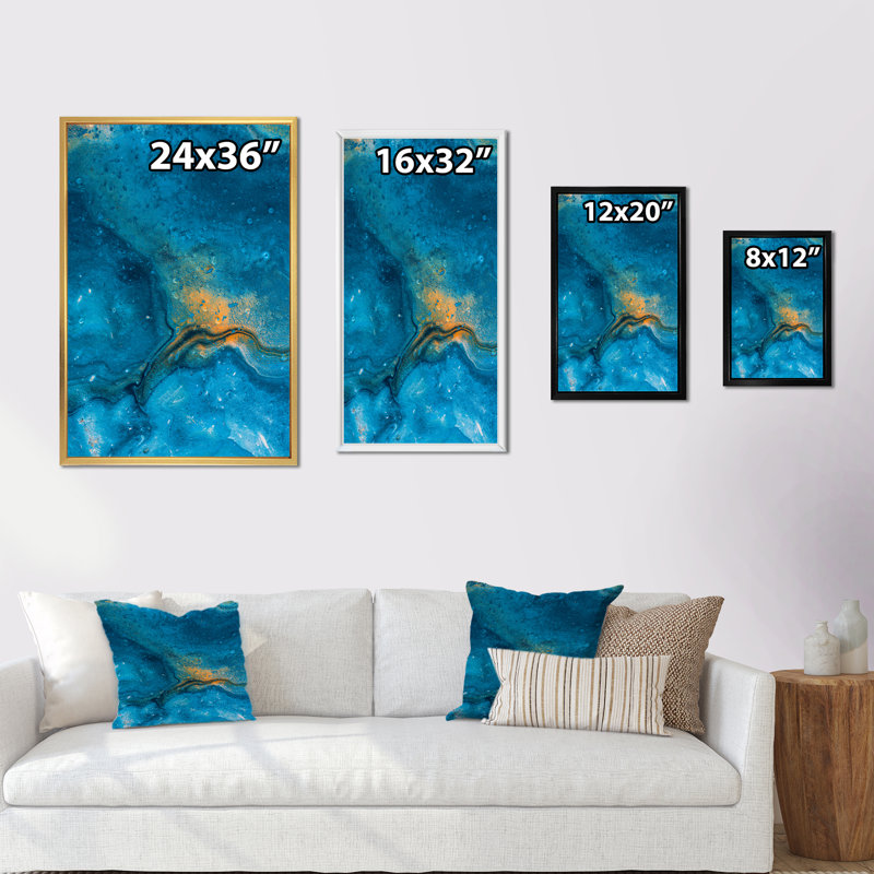 «Blue Universe With A Cloud Of Orange», reproduction d'art moderne et contemporaine sur toile, H 36 po x l 24 po x P 1 po