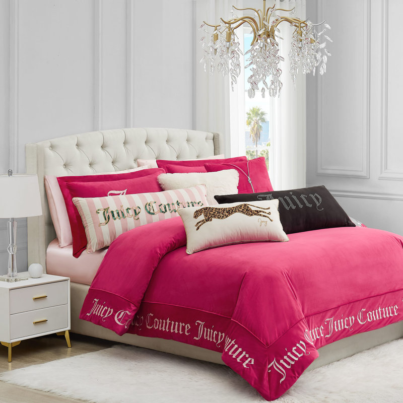 Juicy Couture Silver Rhinestone Pillows, Black