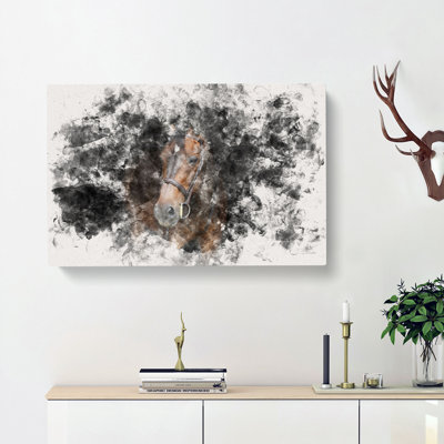 Brown Horse In The Shadows - Wrapped Canvas