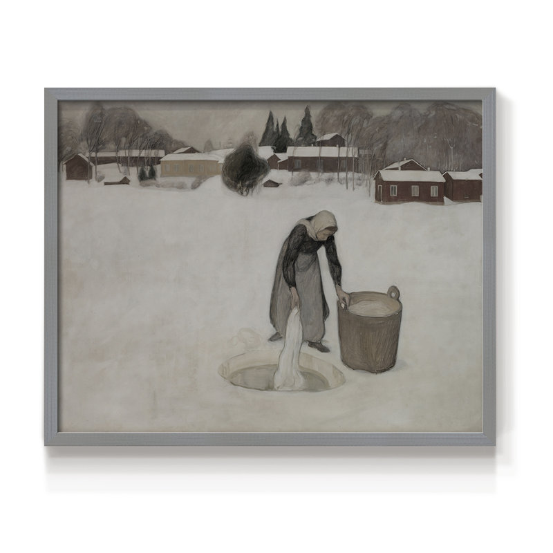 Paysages rétro-Ccclii - reproduction encadrée, H 11 po x l 14 po, Gris