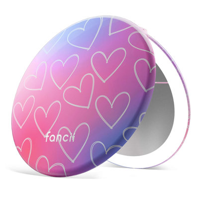 Taylor LED Lighted Compact Makeup Mirror, 5-inch Wide, Rechargeable, 10x/1x Magnifying & 3 Light Settings (Lovestruck)