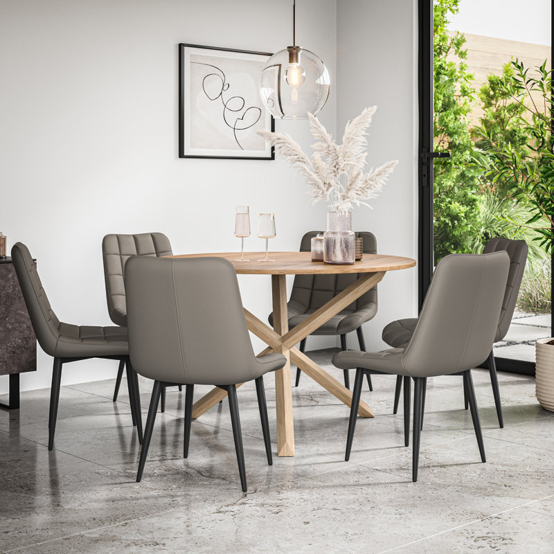 Darcus 6 - Person Dining Set, Oak/Oak/Grey