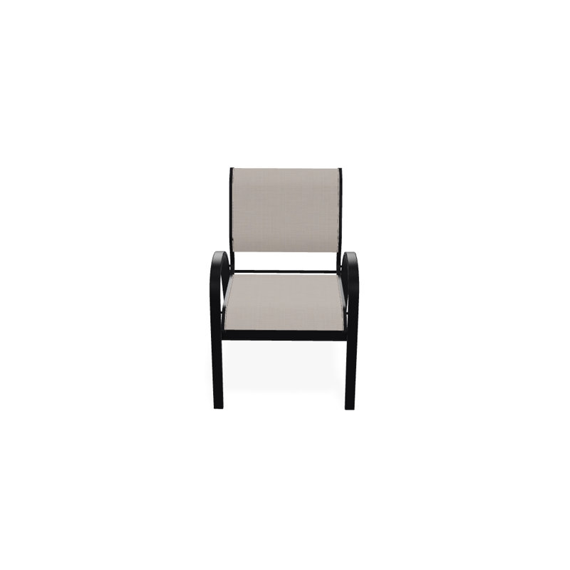 Chaise de patio empilable Hiraku, Naturel, Noir texturé