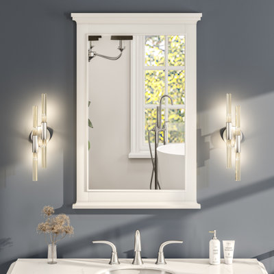 Miroir rectangulaire en bois blanc 24 "x 30" Eviva Elite Stamford