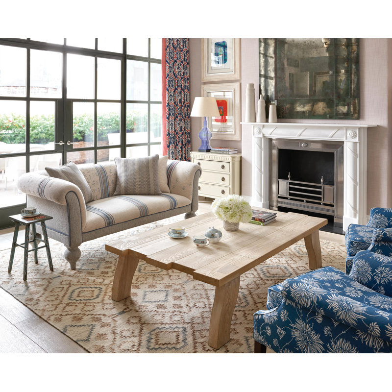 Kit Kemp x Annie Selke Jelly Roll Sky Handwoven Wool Rug, Rectangle 3' x 5'