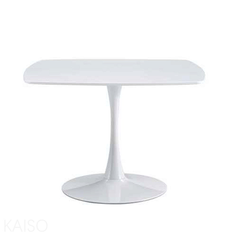 Table à piédestal moderne de 42 pouces de style Mid-Century, table de salle à manger multifonctionnelle pour 4 à 6 personnes et grande table basse, plateau en MDF blanc pour le salon, la cuisine et le bureau