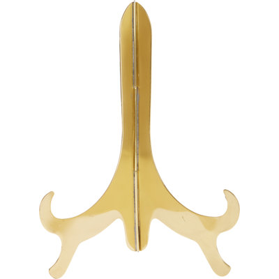 Support à assiettes en laiton Damecia, H 11 po x l 8,5 po x P 6 po (pour les assiettes de 10 à 14 po)