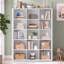 Bibliothèque moderne de 159 cm de hauteur avec 15 cubes, blanche-1857761383-1857761377