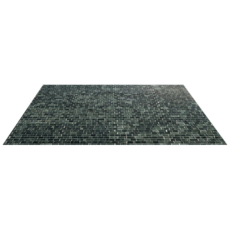 Ornate 12 In. X 12 In. Hand Clipped Joint Honed Marble Mosaic Floor And Wall Tile (5 Sq. Ft. / Sheet), Verde Green