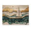 Voilier doré sur l'océan Emerald IV - décoration murale bateau en bois - sur bois de pin naturel-1064628199