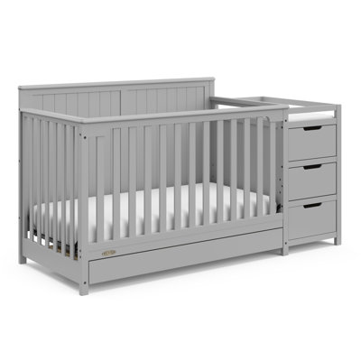 Lit de bébé convertible et table à langer avec rangement Hadley 5-en-1