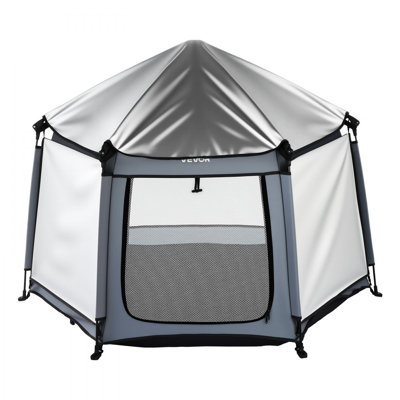 Baby Playpen, Pop Up Toddler Playpen with Canopy, Indoor & Outdoor Portable Play Yard for Babies Toddlers with UPF 50+ Sunshades & Travel Bag for Home Park Beach, Foldable and Lightweight