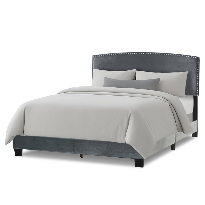 Dejuna Upholstered Standard Bed, Silver Gray
