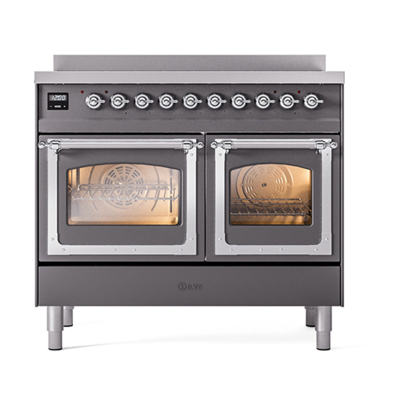 ILVE Nostalgie II Noblesse 40 po à induction, Graphite mat / chrome