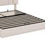 Grand lit plateforme tapissier en velours avec système de rangement hydraulique-979019228