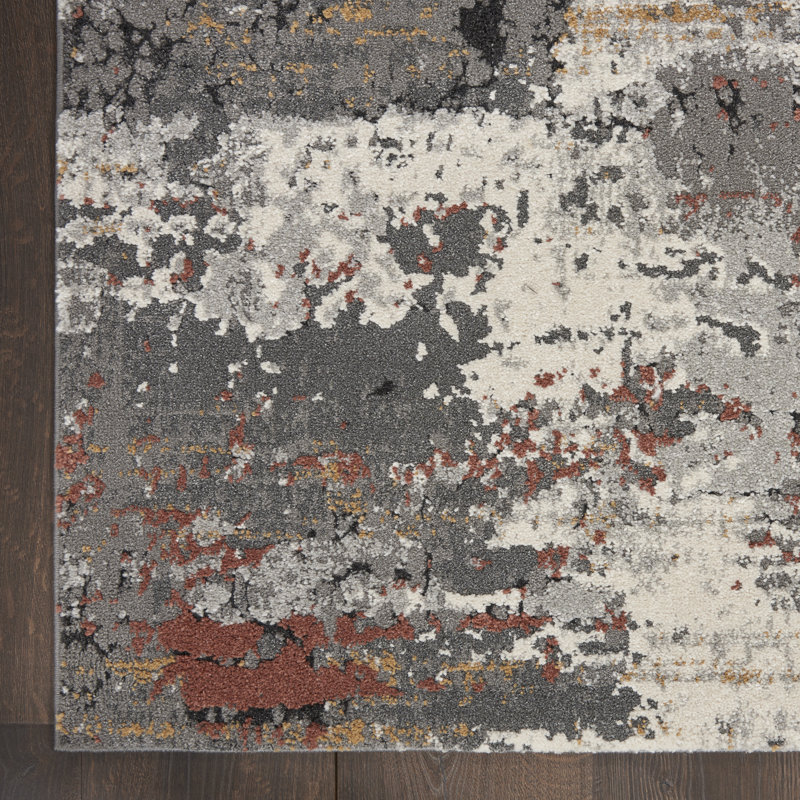 Tapis contemporain gris contemporain, Tapis de couloir 2 pi 2 po x 7 pi 6 po