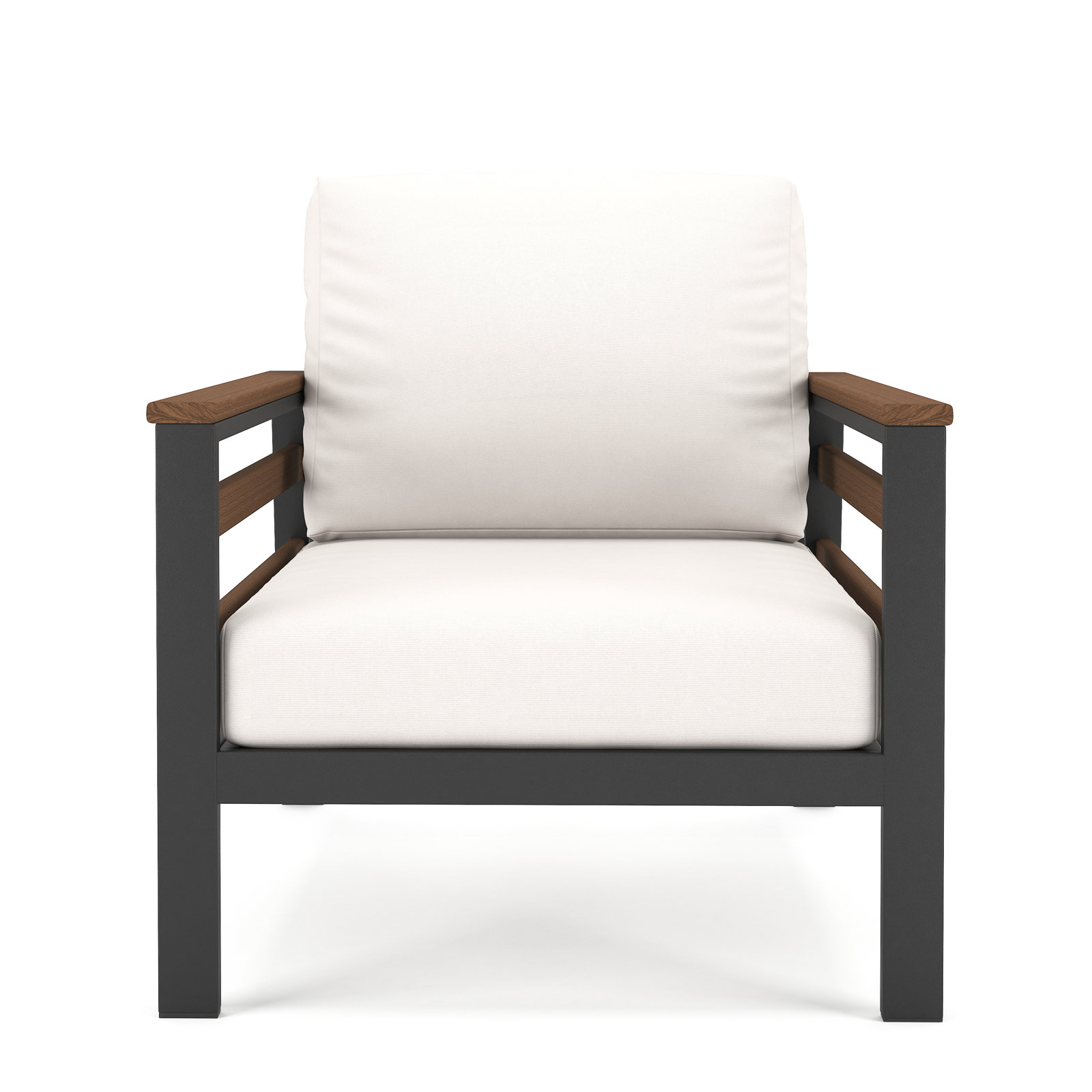 Townsend Patio Chair with Sunbrella® Cushions, Sunbrella Canvas Natural, Brown/Dark Gray