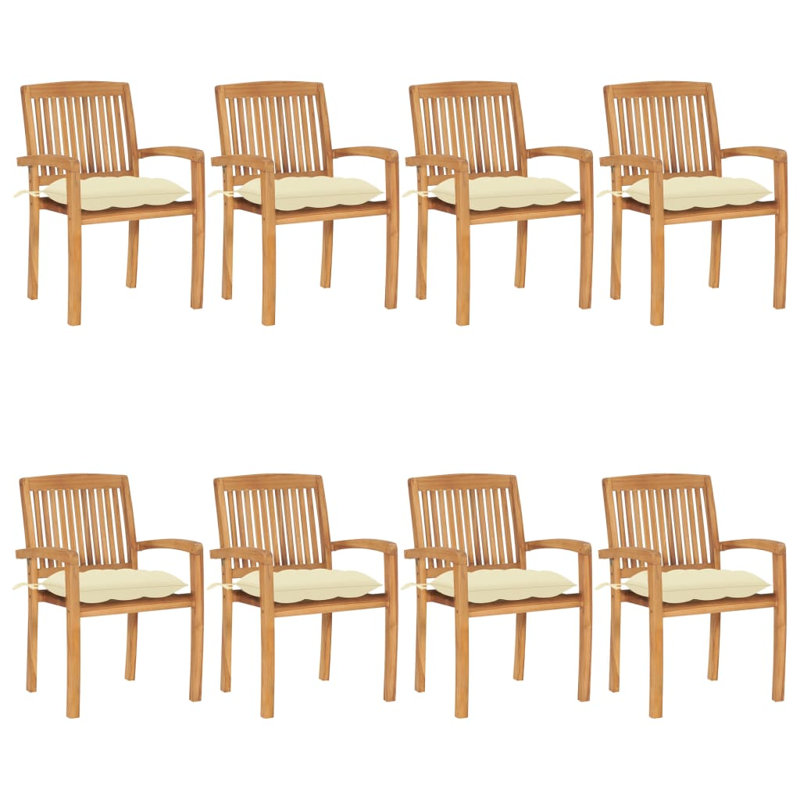 Dorathy Teak Patio Chair with Cushions, Cream