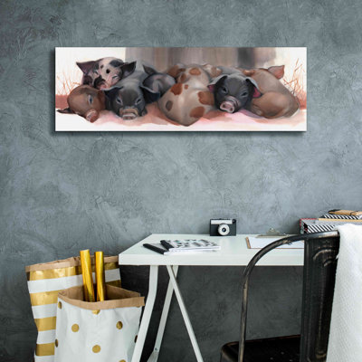 «Epic Graffiti» «Pig Pile» par Louise Montillio, reproduction de poils sur toile par Louise Montillio