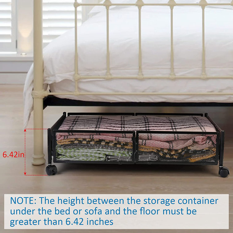 J&v Textiles Metal Frame Underbed Storage With Lids, Requires At