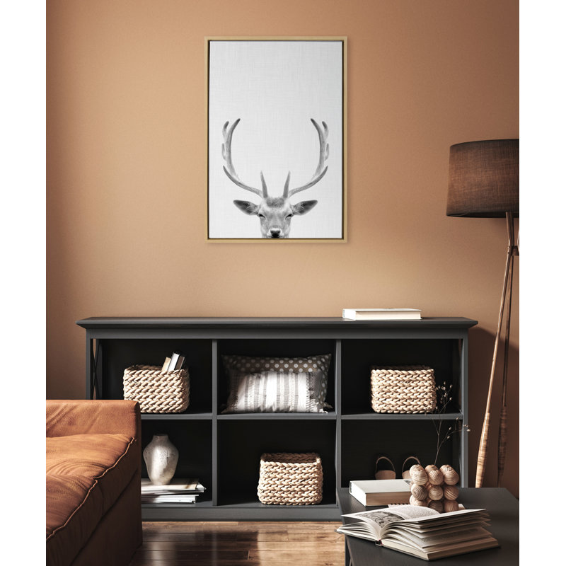 «Deer» par Simon Te of Tai, reproduction d'art sur toile encadrée, H 33 po x l 23 po, Naturel