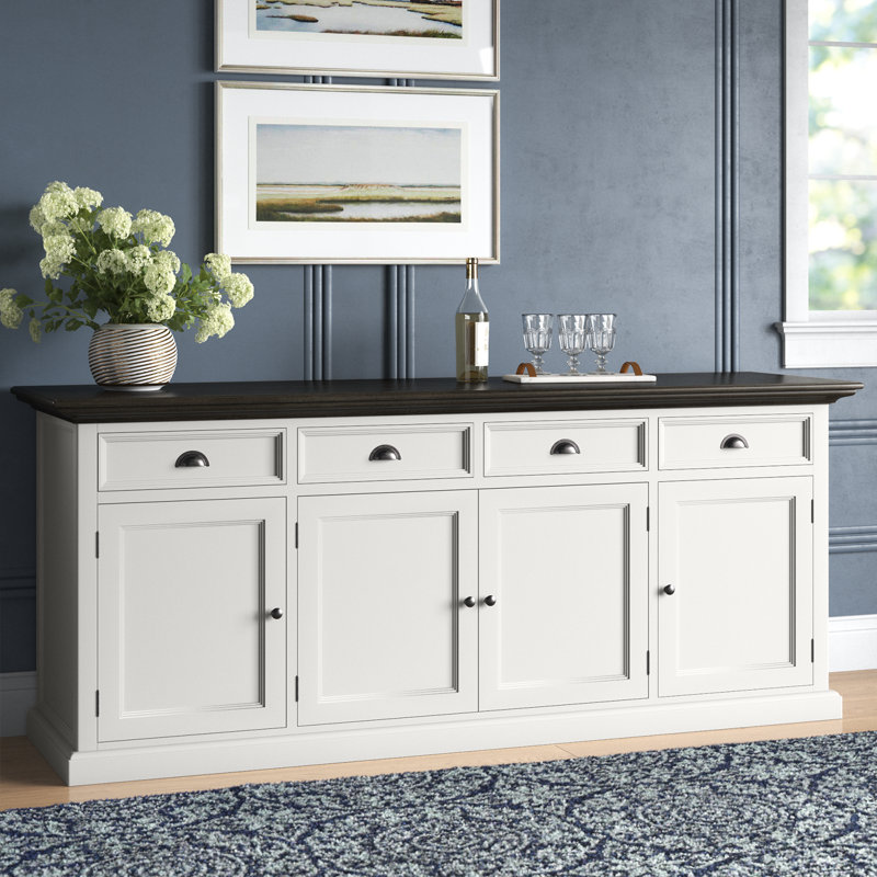 Alfreida 78.74'' Sideboard, White/Black