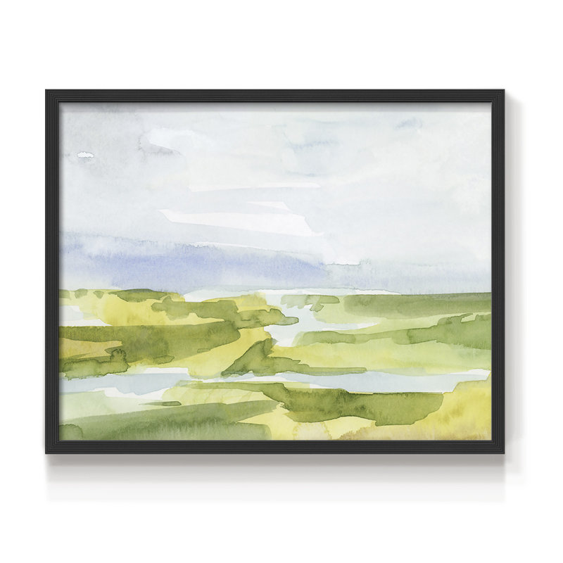 Watery Lowlands III - Reproduction encadrée - Restickable, H 8 po x l 10 po, Noir, noir, noir, noir