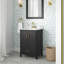  24 po Dario Meuble-lavabo autoportant noir mat avec lavabo simple, comptoir en marbre d'ingénierie et dosseret inclus-482259956-482259954-482259959