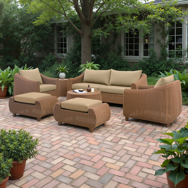 Luminis 7-Piece Sunbrella® Outdoor Patio Seating Set - Canvas Beige, Canvas Beige