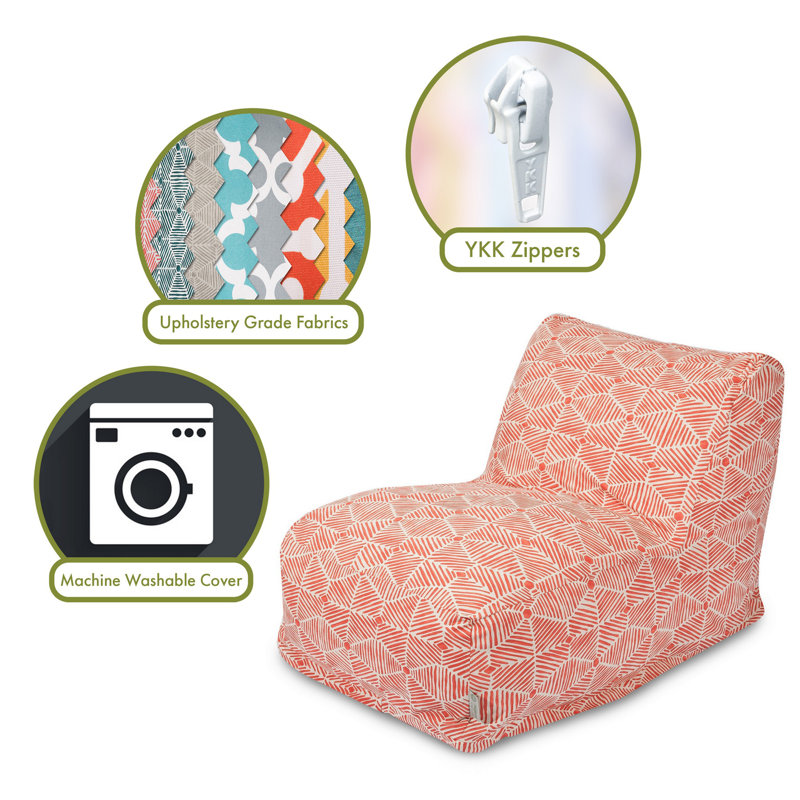 Ashby Cotton Bean Bag Chair & Lounger, Salmon