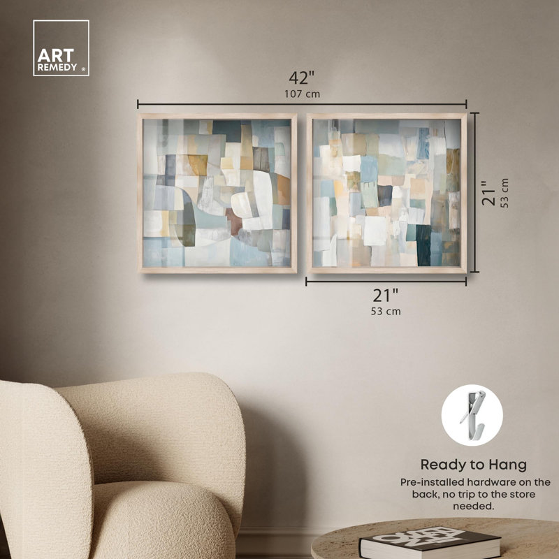 Ensemble de décoration murale bohème « Tonal Mosaic Shadowbox Print » doré par Art Remedy, cadre noir, 40 x 40, 21" H x 21" W