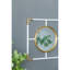 Décoration murale dorée et blanche avec miroir -, conception simple, décoration et cadre de style 43,5 x 15,5 pouces, touche moderne, 43,3 x 15,7