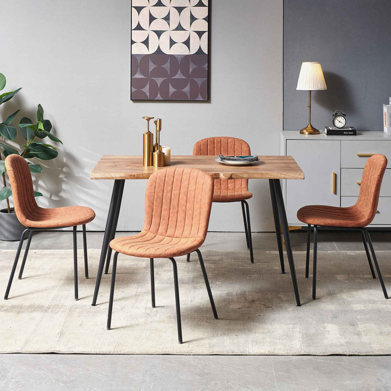 4 - Person Four Leg Dining Set, Brown