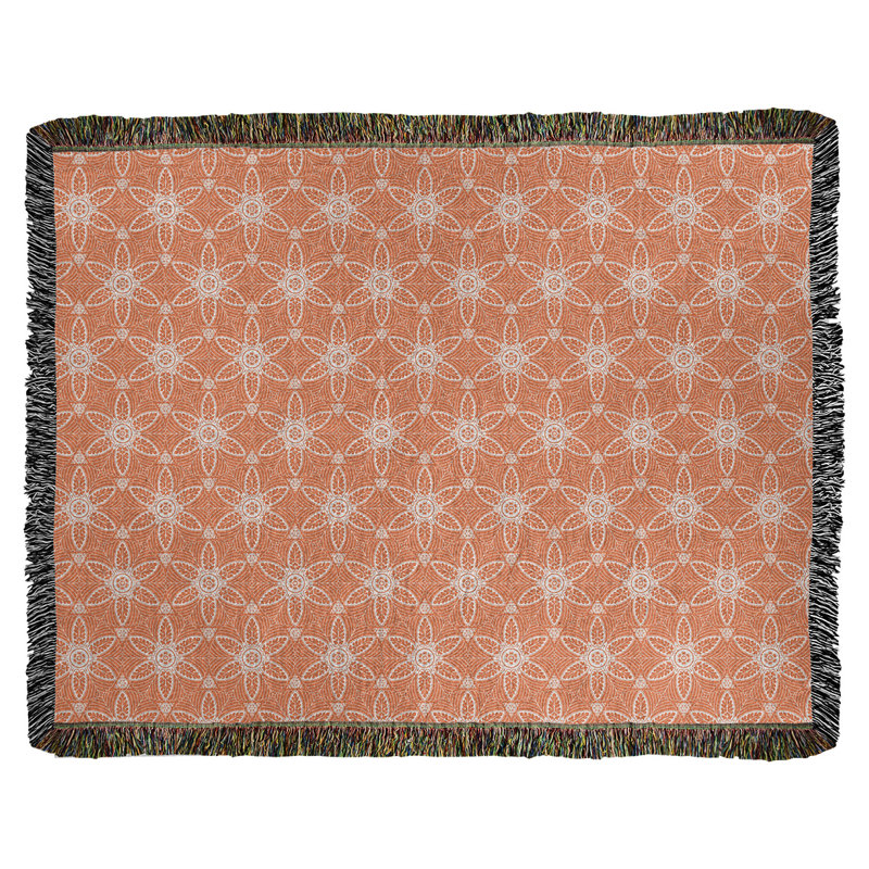 Couverture en coton tissé Katelyn Elizabeth, l 37 po x L 52 po, Orange