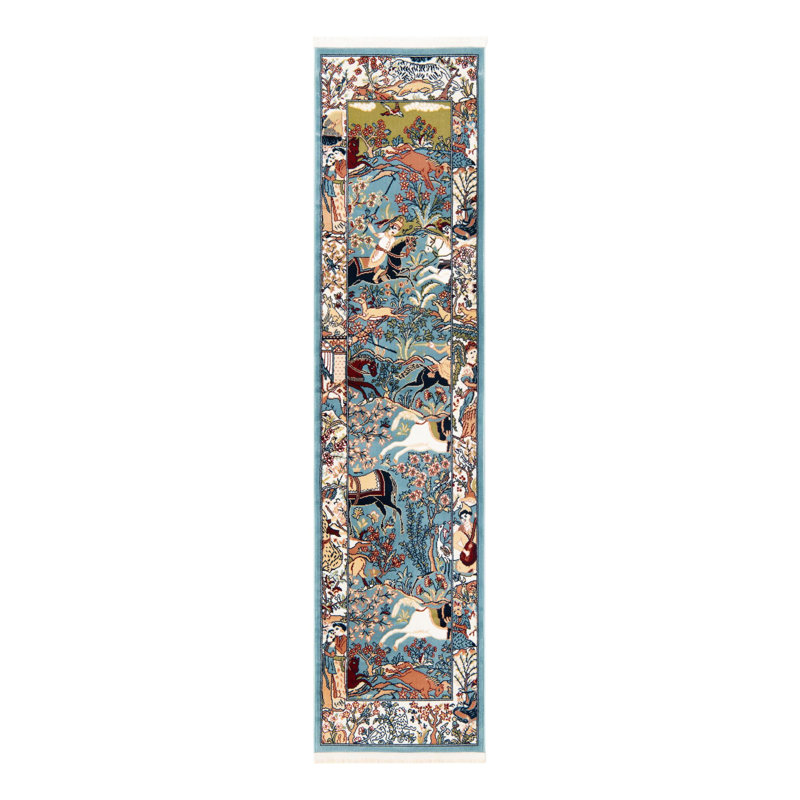 Ledger Oriental Indoor Rug, Rectangle 9' x 12', Blue