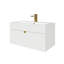 Ensemble de meuble-lavabo mural moderne 30 po Loft Collection - Poignées blanc / or-824064439-824064438