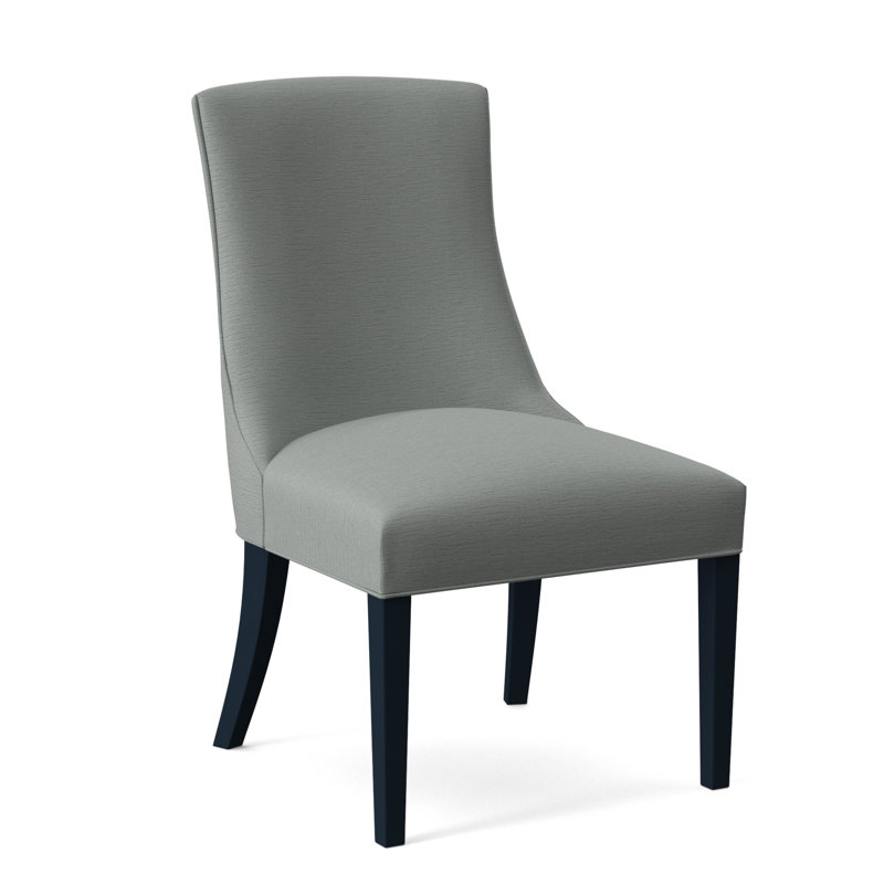 Tuxedo Slipper Dining Chair, Green and Blue Stripe; 0252-54, Navy Finish