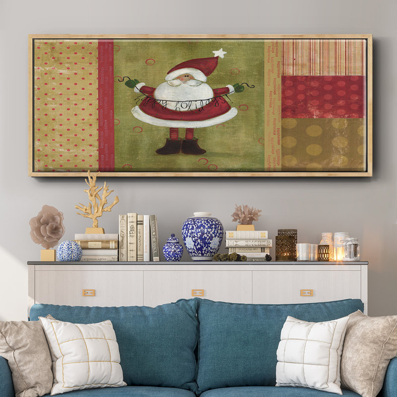 Holiday Santa- Framed Canvas
