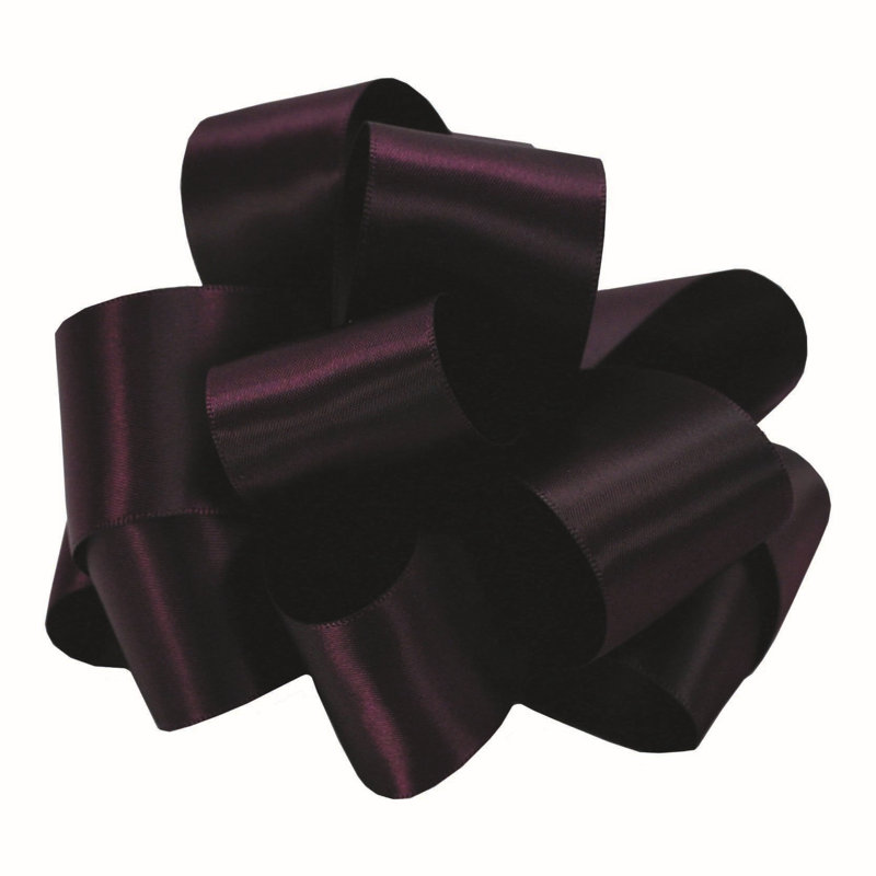 1.5'' Solid Colour Fabric Shatterproof Ribbon, Aubergine