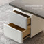 Bureau gris en demi-cercle en acier fritté gris, 2 tiroirs-1038889309